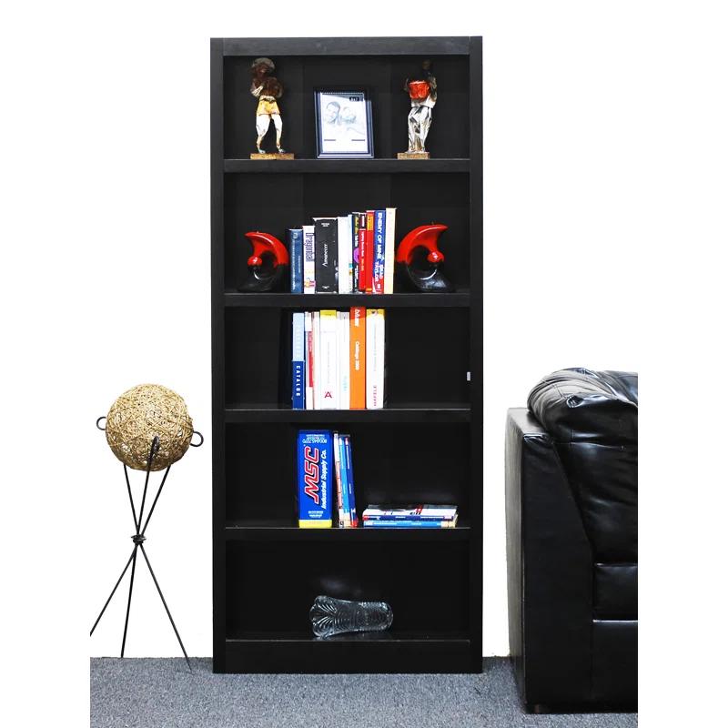 Winston Porter Herard 5 Shelf Wood Bookcase, 72 inch Tall