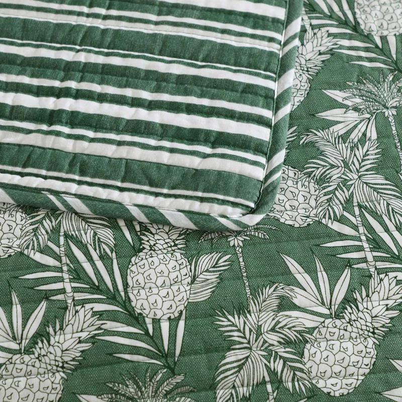 Tommy Bahama Home Pineapple Venture Tropical Cotton Floral Quilt Set