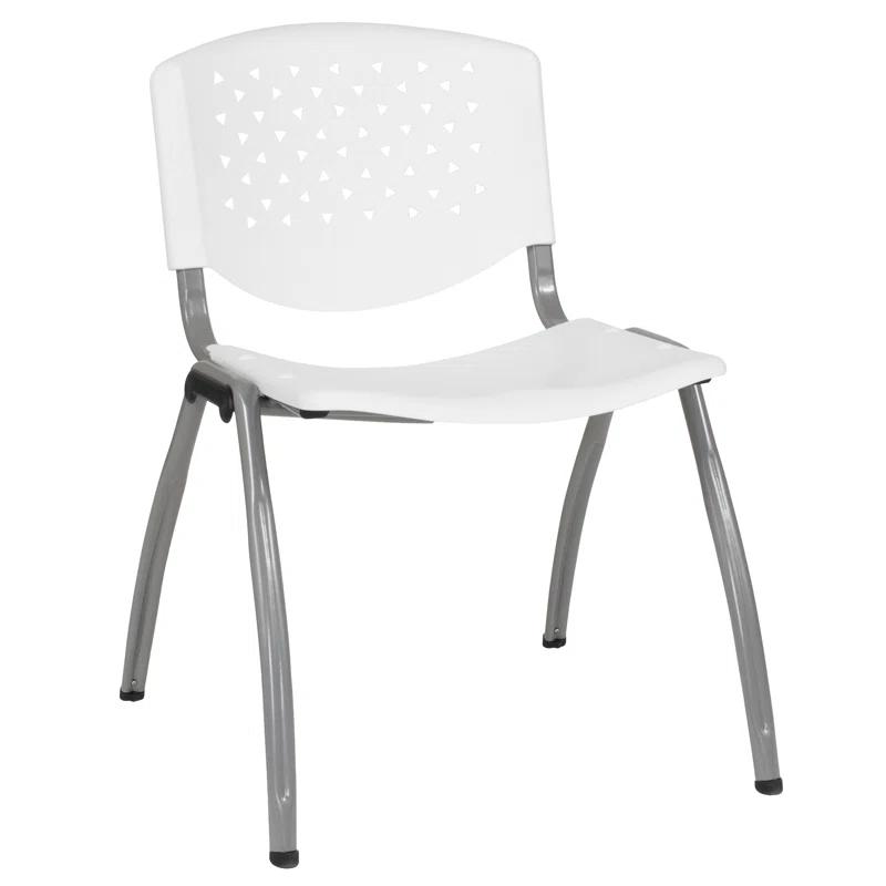 Flash Furniture Memphis 880 lb. Capacity Plastic Stack Chair with Powder Coated Frame