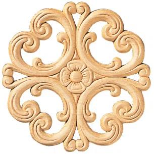 Ornamental Mouldings 5.25'' H x 5.25'' W x 0.22'' D Wood Onlay Scroll