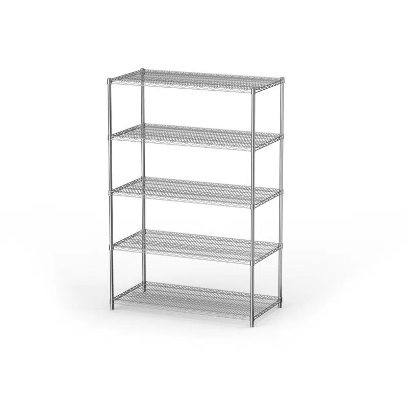 Everest Home Everest Wire Rack Heavy-Duty 5-Tier Utility Shelving Unit, 48 W x 24 D x 72 H, Chrome