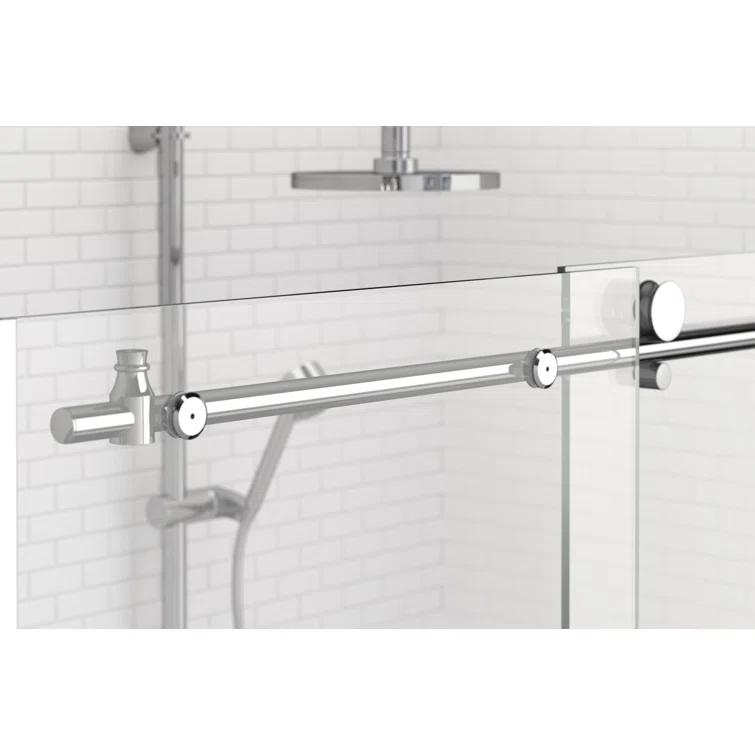 Vinesse 57" W x 76" H Single Sliding Frameless Shower Door
