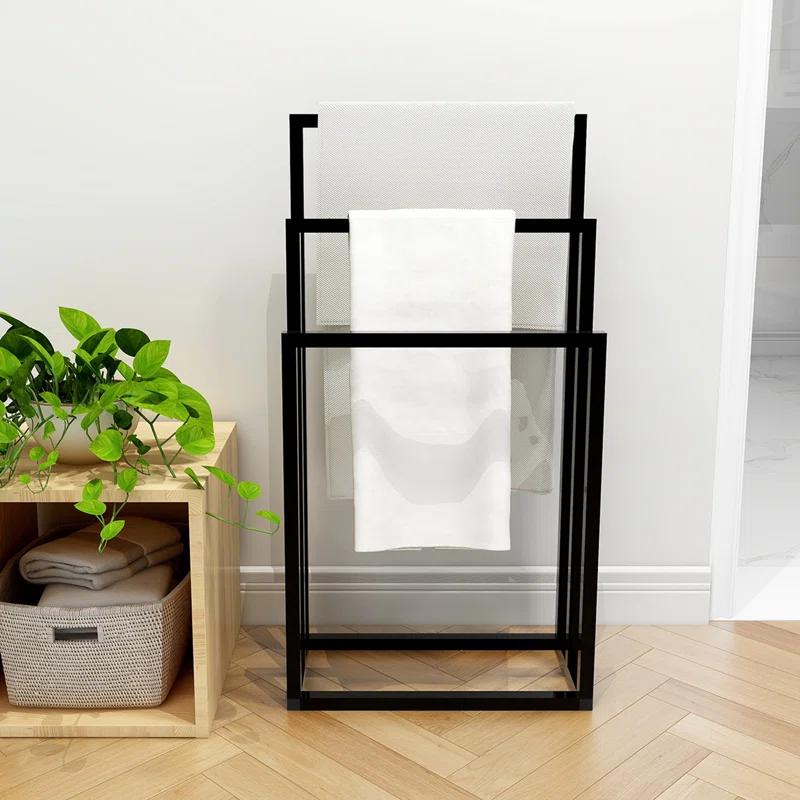 GROUPES Metal Freestanding Towel Rack 3 Tiers Hand Towel Holder Organizer For Bathroom Accessories XJ-W840100842