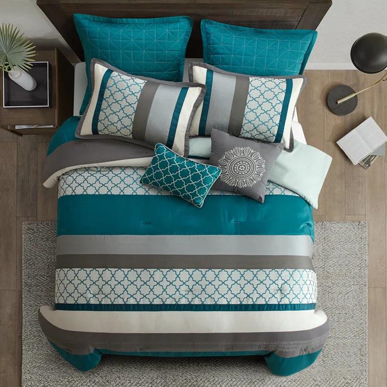 Nanshing America, Inc Avalon Microfiber Modern & Contemporary 8 Piece Comforter Set