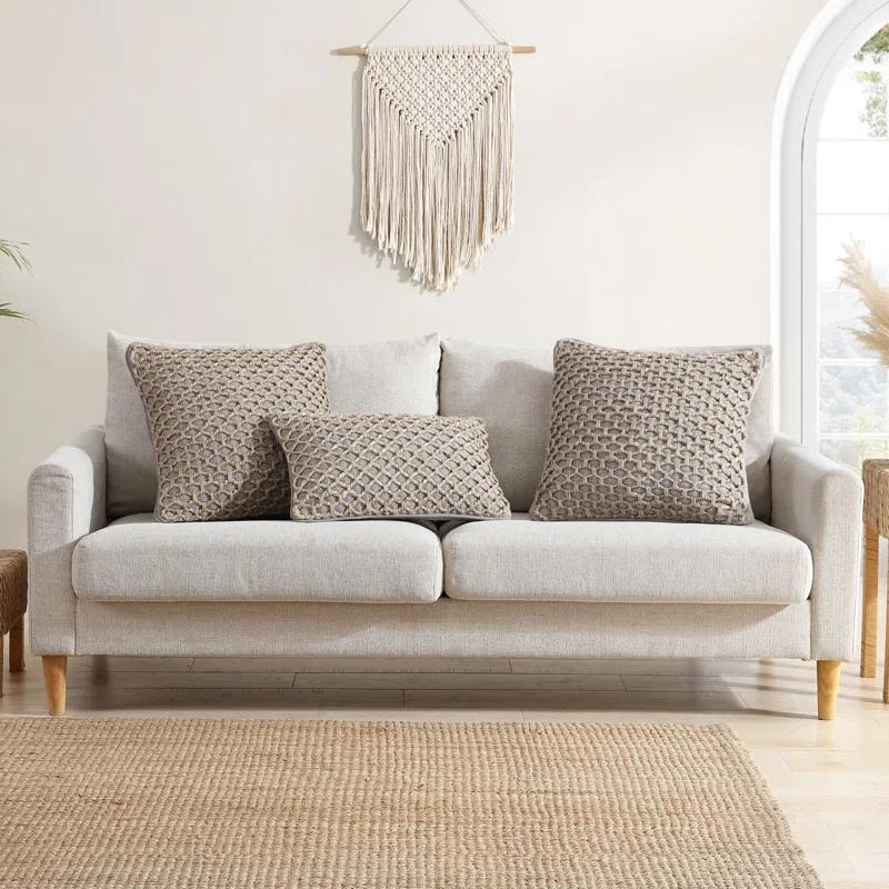 Boho Living Boho Living Jada Decorative Pillow Collection Jute/Cotton Indoor Square Throw Pillow with & Insert (Set of 2)