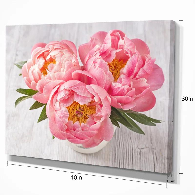 " Peony Flowers On White Floor "