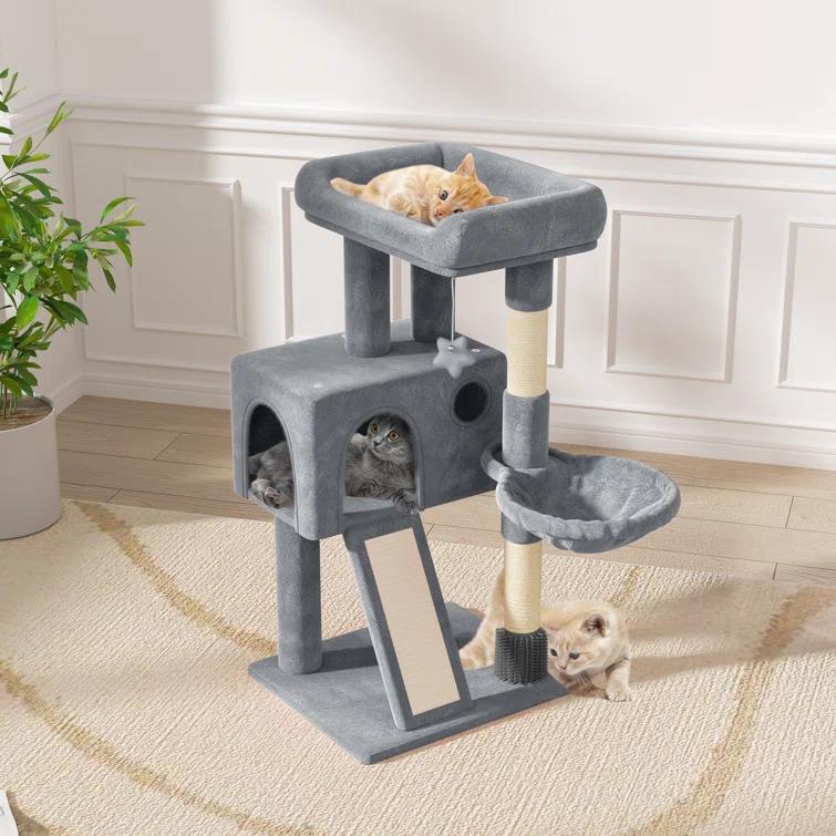 Tucker Murphy Pet™ 36" Small Cat Tower With Hammock, Sisal Scratching Posts, And Ramp, Perfect For Indoor Cats