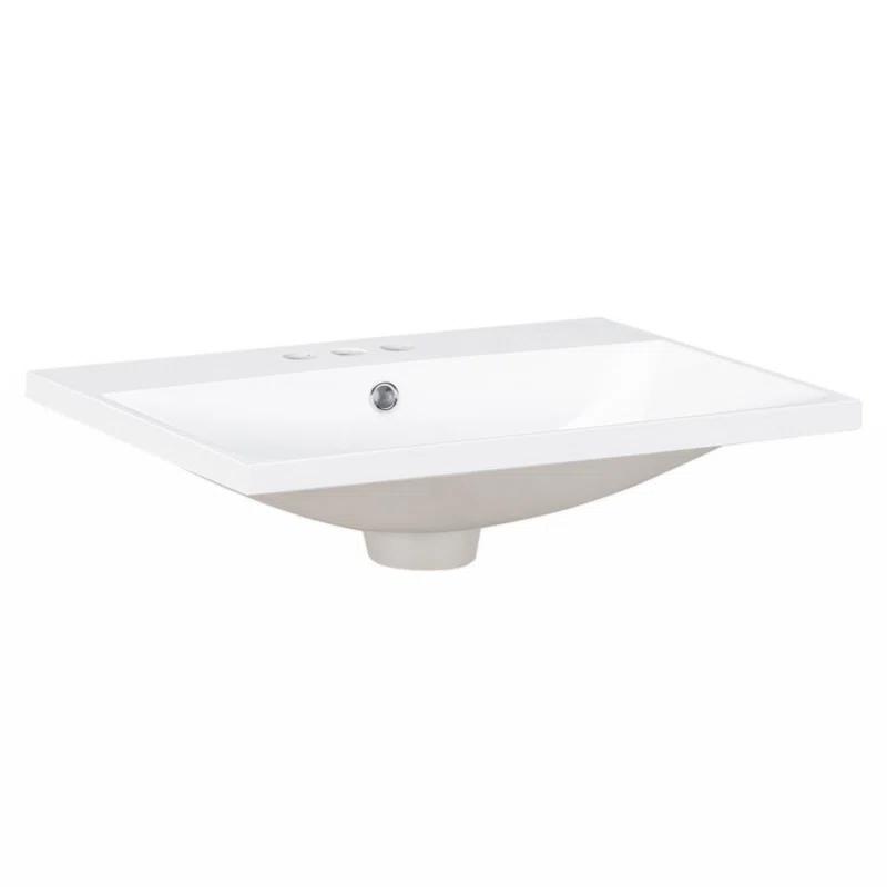 Wenty 18'' White Ceramic Rectangular Bathroom Sink