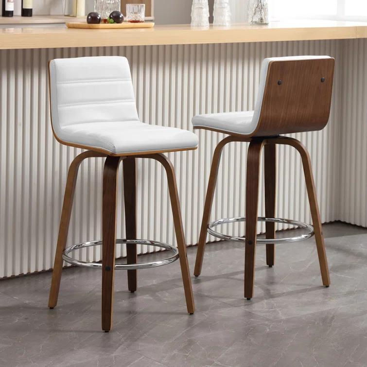 Corrigan Studio® Upholstered Swivel Stool (Set of 2)