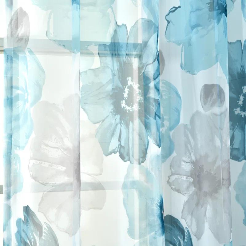 Lush Decor Leah Polyester Sheer Curtain Pair (Set of 2)