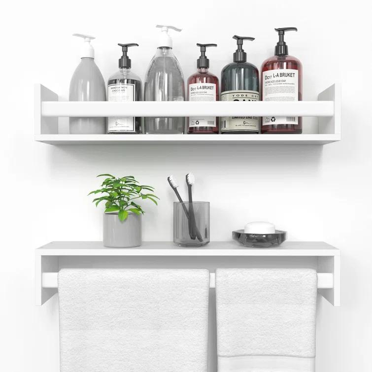 Ballucci Rigga 16" Floating Shelves with Front Bar (Set of 2)