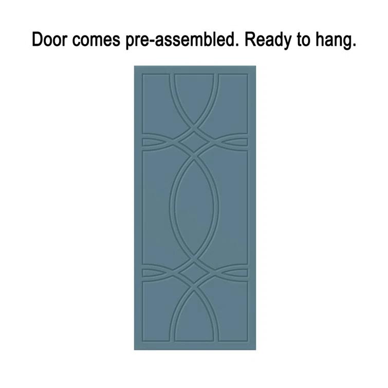 Calhome Hollow Paneled Painted with Installation Hardware Kit Barn Door
