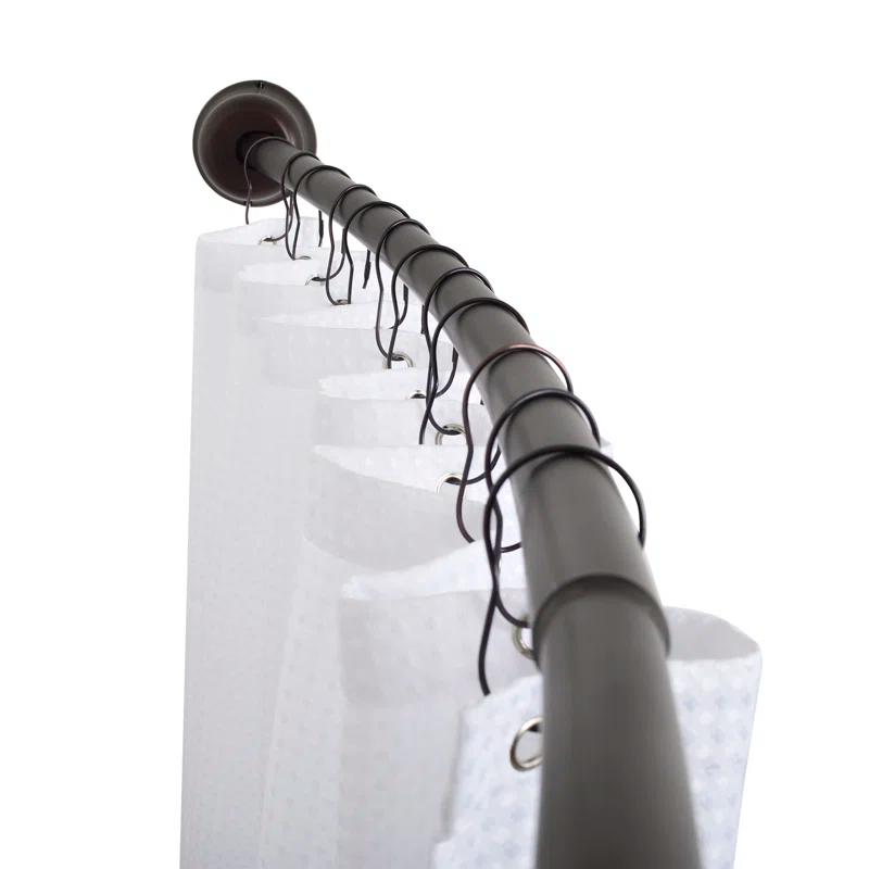 Utopia Alley Utopia Alley Rustproof Fixed Mount Single Curved Shower Rod, Aluminum, adjustable from 45" to 72" Wide