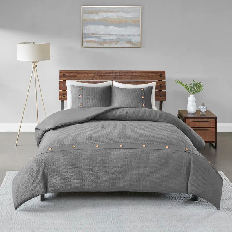 Birch Lane™ Marcus 3 Piece Cotton Waffle Weave Duvet Cover Set