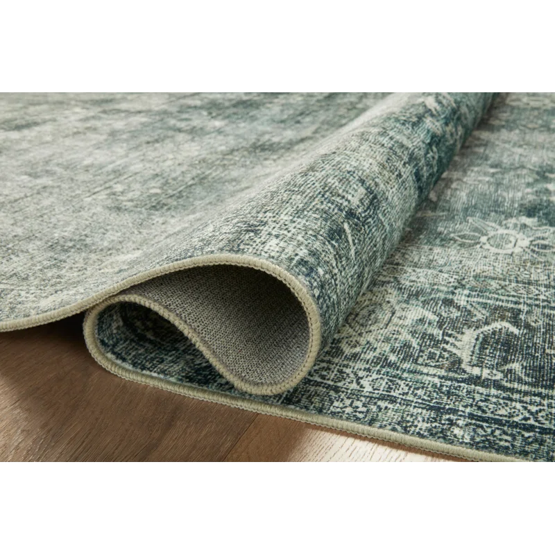Magnolia Home By Joanna Gaines X Loloi Banks Machine Washable Blue / Lagoon Area Rug