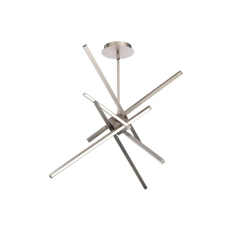 Ecliptic 29" Brushed Nickel LED Pendant with White Polycarbonate Shade