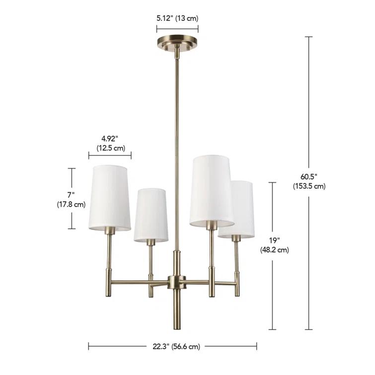Mercer41 Asuman 4 - Light Dimmable Classic / Traditional Chandelier
