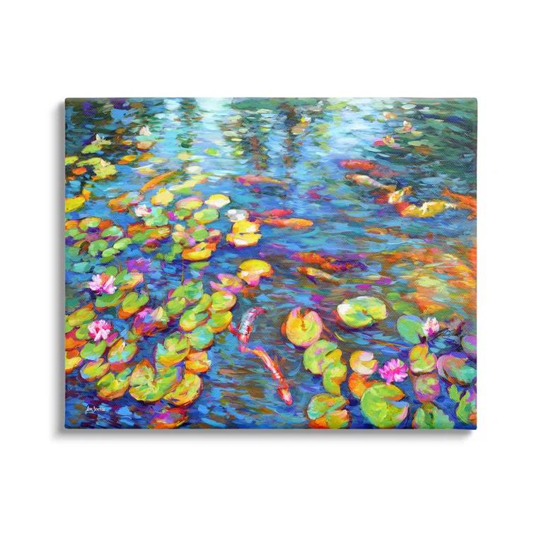 Stupell Industries " Koi Fish And Water Lilies " by Leon Devenice
