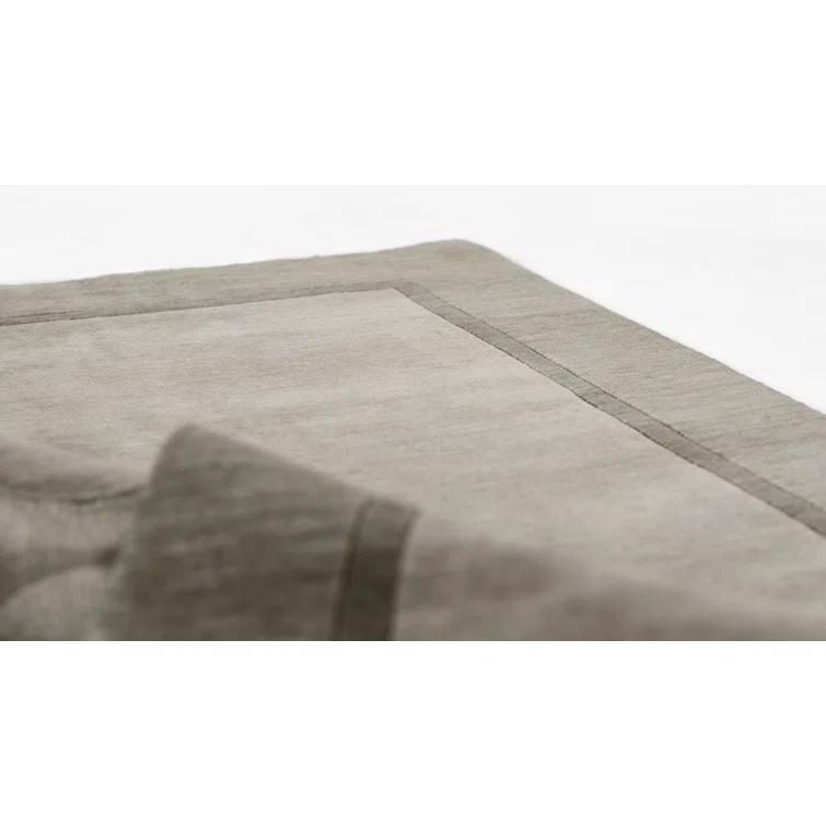 Zaley Handmade Tufted Wool Gray Area Rug