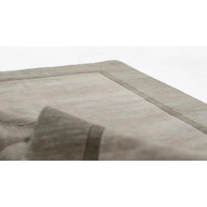 Zaley Handmade Tufted Wool Gray Area Rug