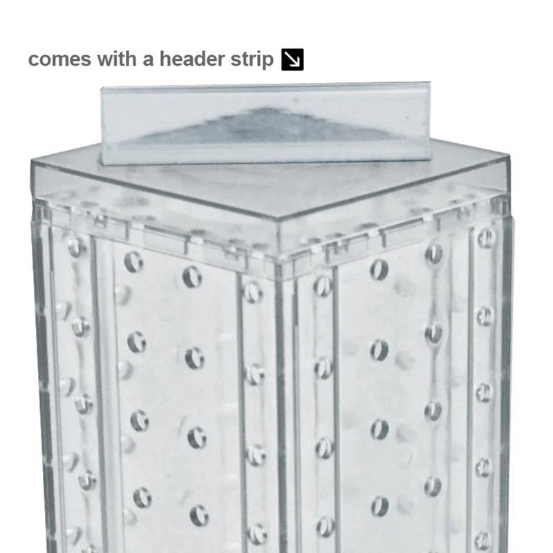 Four-sided 4"W x 36"H Pegboard Tower with Revolving 14.5" Base