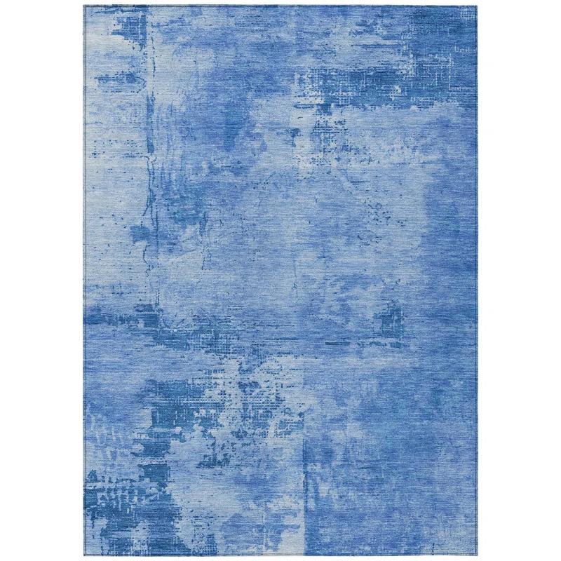 Machine Washable Indoor/Outdoor Chayden ACN1062 Navy Rug