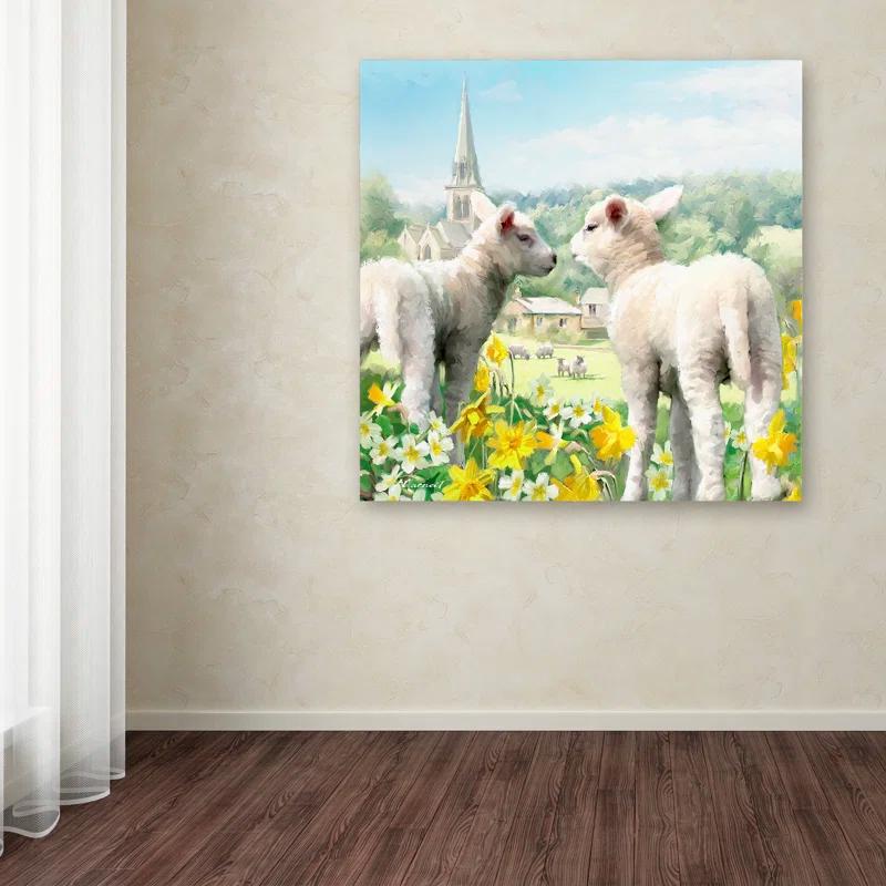 Trademark Fine Art The Macneil Studio " Easter Lambs " by The Macneil Studio