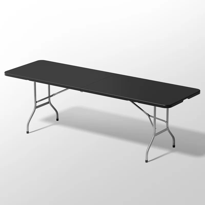 Bring Home Furniture 8Ft Heavy Duty Folding Table, Indoor Outdoor Portable Plastic Picnic Desk with Steel Legs and Handle