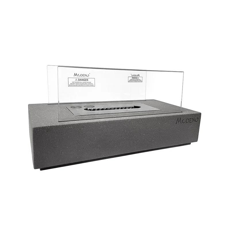 Envelor Stone Bio-Ethanol Outdoor Tabletop Fireplace with Flame Guard