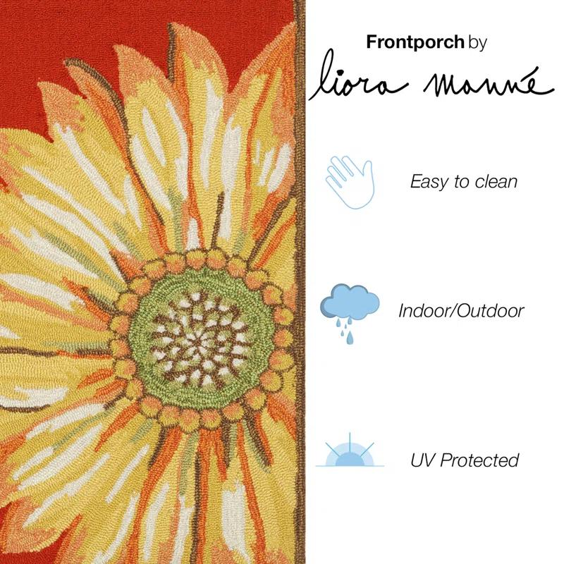 DBK Frontporch Sunflower Indoor/Outdoor Rug Yellow/Orange