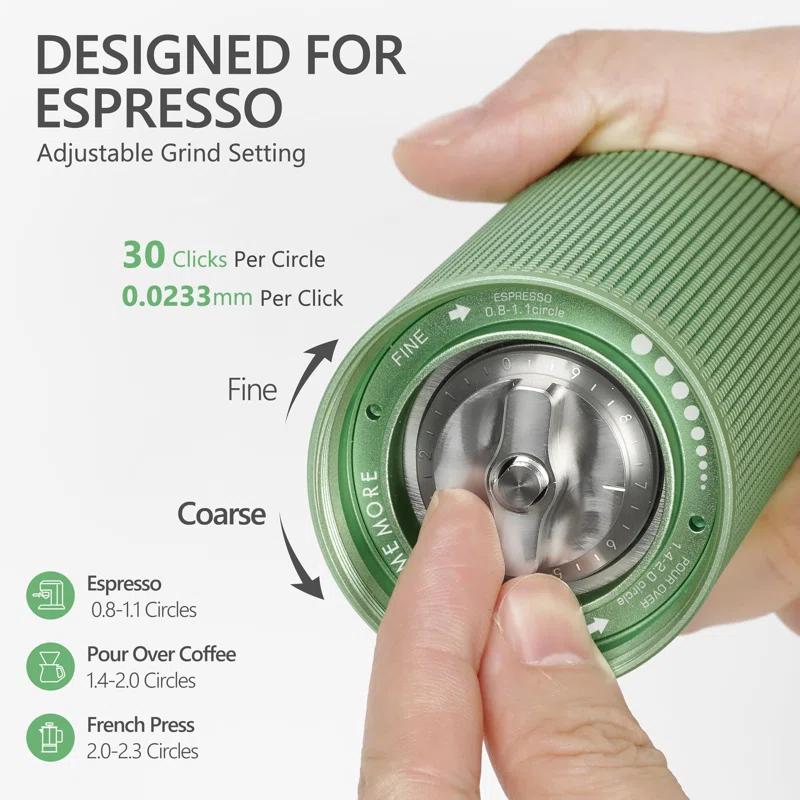 APPENIN WINTER PARK CORP Chestnut C3 ESP Manual Coffee Grinder, Hand Coffee Grinder With Internal Adjustable Grind Setting, Stainless Steel S2C Conical Burr Coffee Grinder, For Espresso To French Press - Green