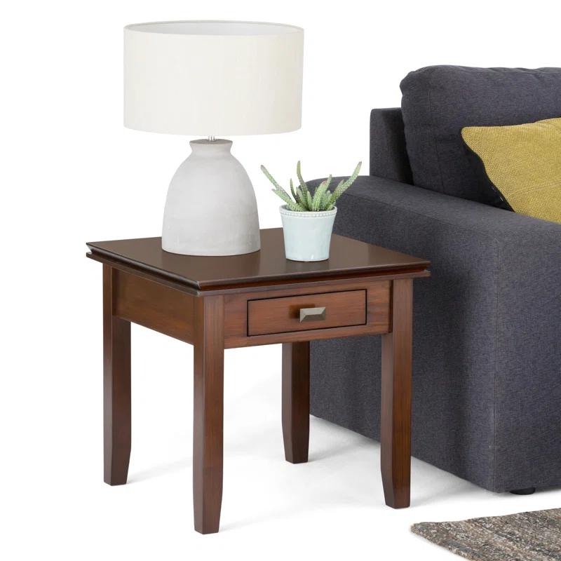 Lark Manor™ Solid Wood Transitional Narrow Side Table with Drawer