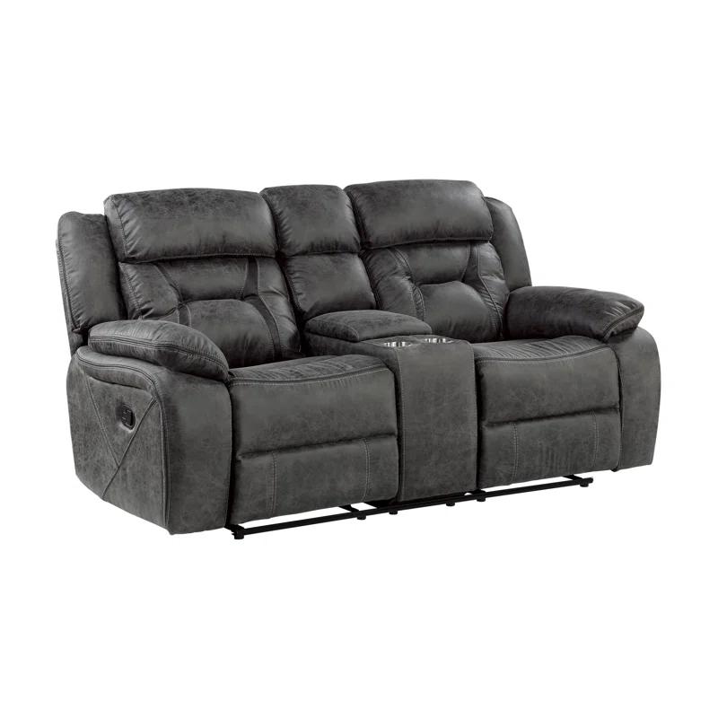 Benjara 74.5'' Upholstered Reclining Loveseat
