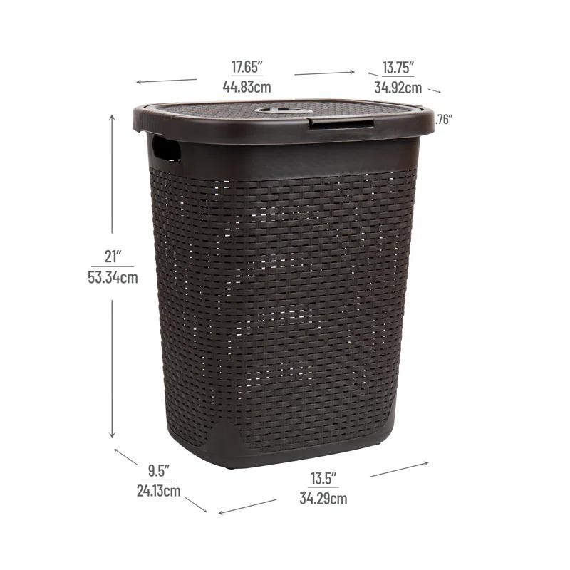 Mind Reader Mind Reader 50L Slim Laundry Hamper, Clothes Basket, Lid, Plastic