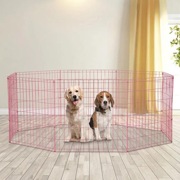 BestPet Puppy Pet Playpen 8 Panel Indoor Outdoor Metal Protable Folding Animal Exercise Dog Fence