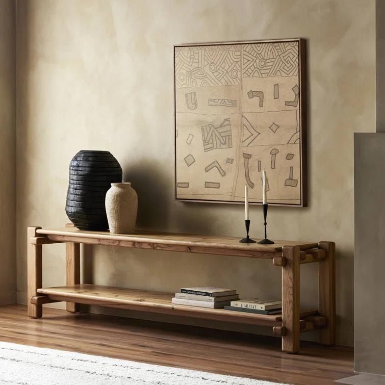 Natural Reclaimed French Oak Console Table with Storage