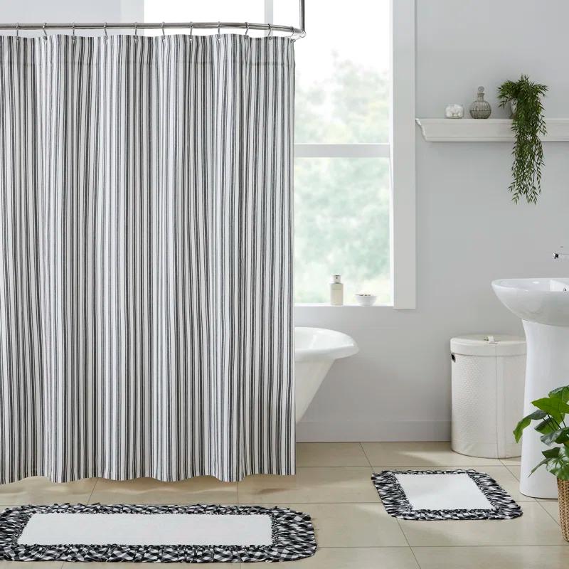 VHC Brands Sawyer Mill Cotton Striped Shower Curtain