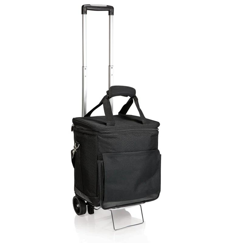 Arlmont & Co. Cellar 6-Bottle Wine Carrier & Cooler Tote with Trolley - Insulated Traveling Portable Wine Bag