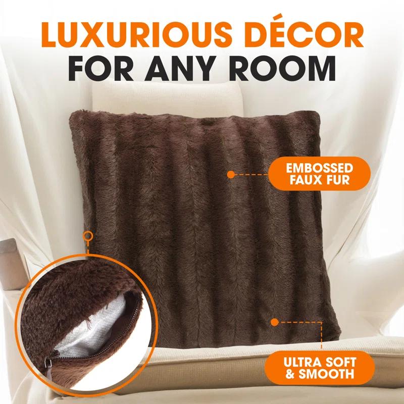 Cheer Collection Faux Fur Pillow Cover
