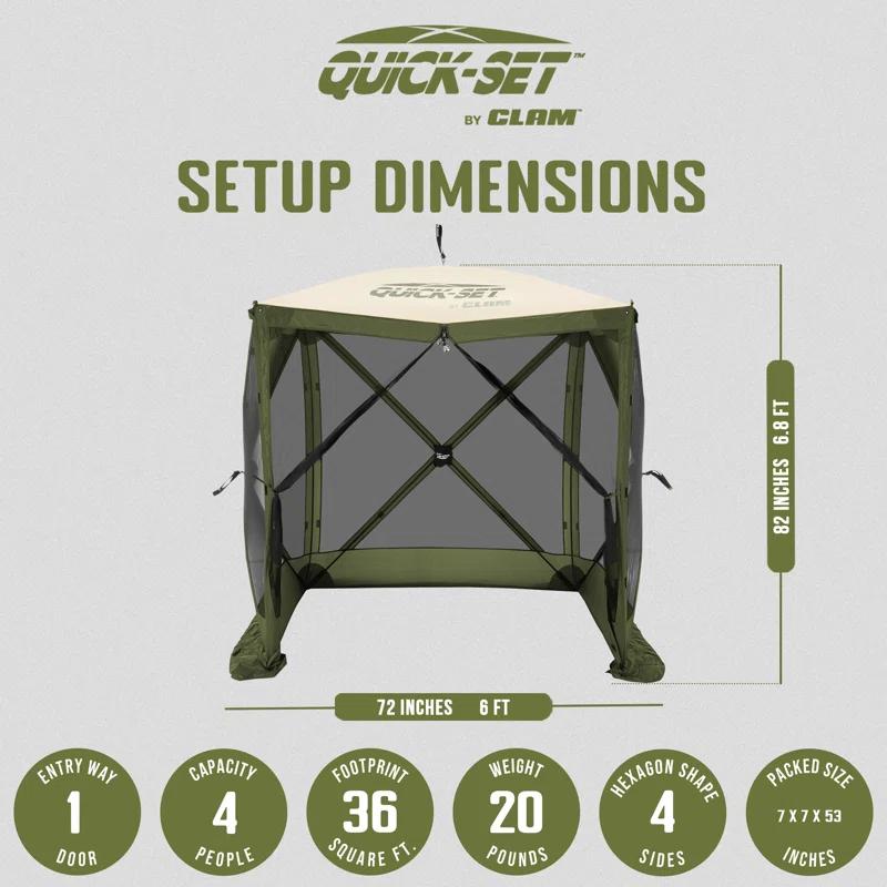 Clam CLAM Quick-Set Pavilion Portable Outdoor Canopy Shelter