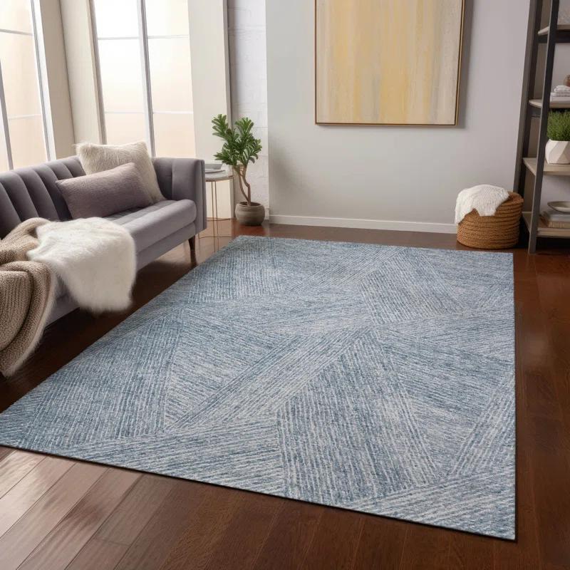 Machine Washable Indoor/Outdoor Chayden ACN991 Denim Rug