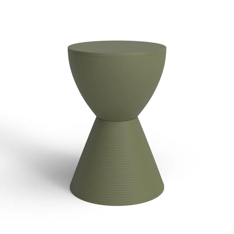 AllModern Durant Reversible Drum End Table with Storage – No Assembly Lightweight Accent Side Table for Indoor & Outdoor Use