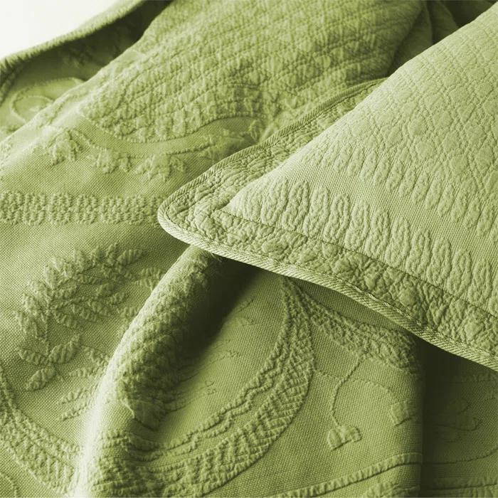 Historic Charleston King Charles Matelasse Traditional Cotton Floral Coverlet
