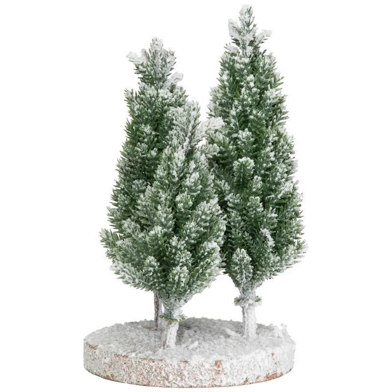 Northlight Seasonal Frosted Trio Of Pine Trees Christmas Decoration - 8" - Unlit