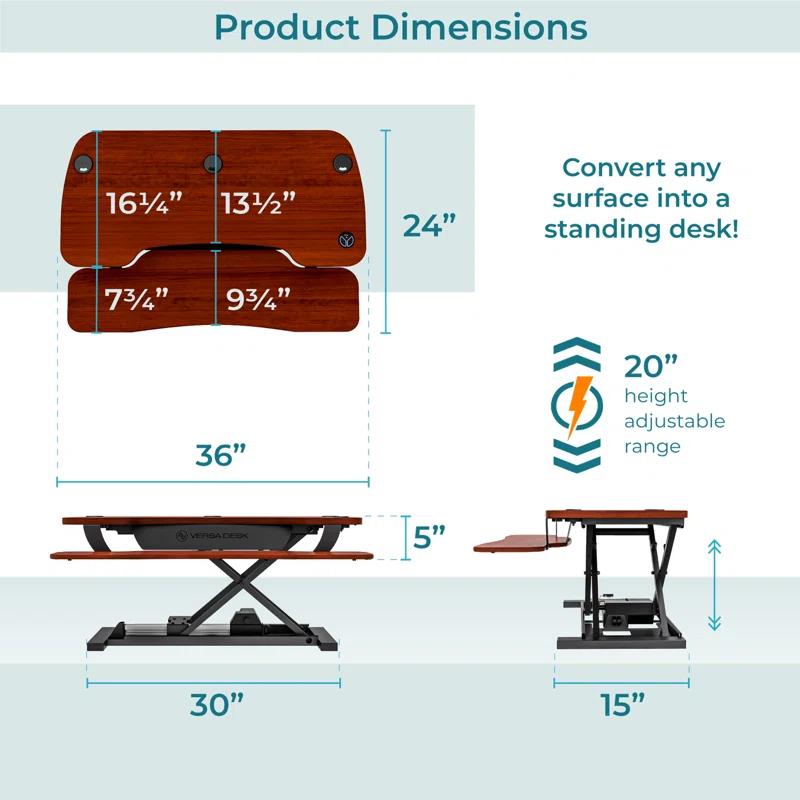 VERSADESK VersaDesk PowerPro Electric Height Adjustable Desk Converter w/ USB Charging Port