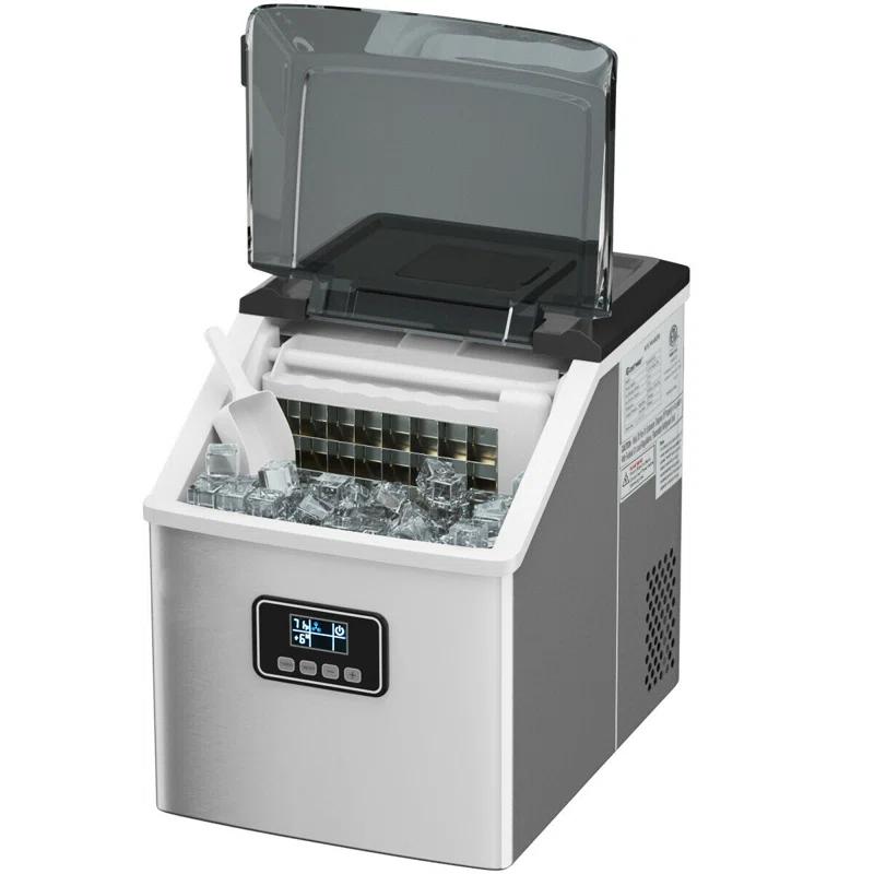 Calorful 48 Lbs Stainless Self-Clean Ice Maker With LCD Display