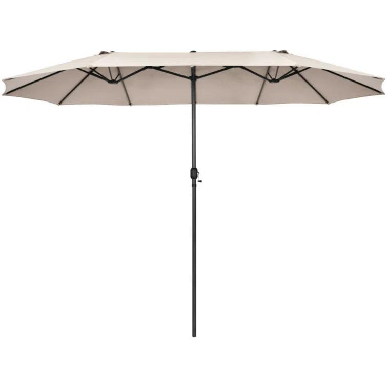 Latitude Run® 15 Feet Patio Double-Sided Umbrella With Hand-Crank System