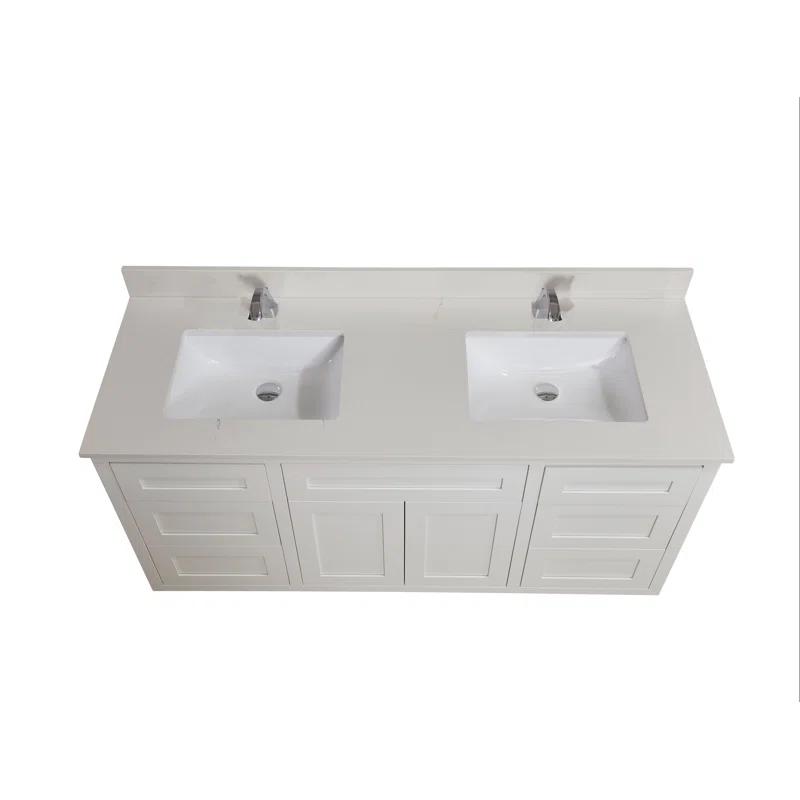 Altair 61'' Composite Double Bathroom Vanity Top with Sink