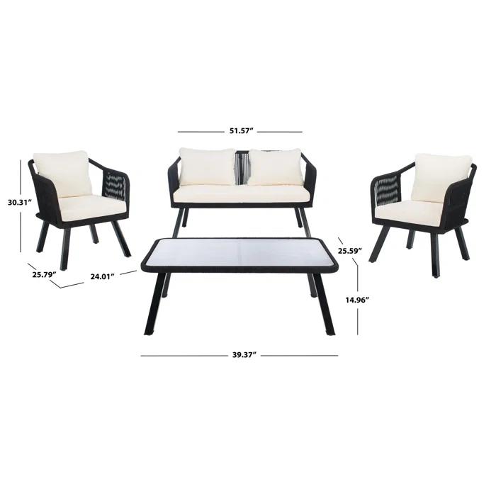 Highland Dunes Orme 4 Piece Rattan Sofa Seating Group with Cushions & Reviews | Wayfair