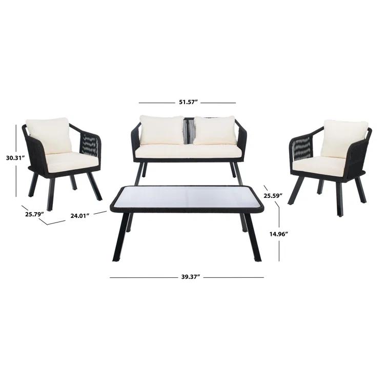 Highland Dunes Orme 4 - Person Patio Conversation Sets with Cushions